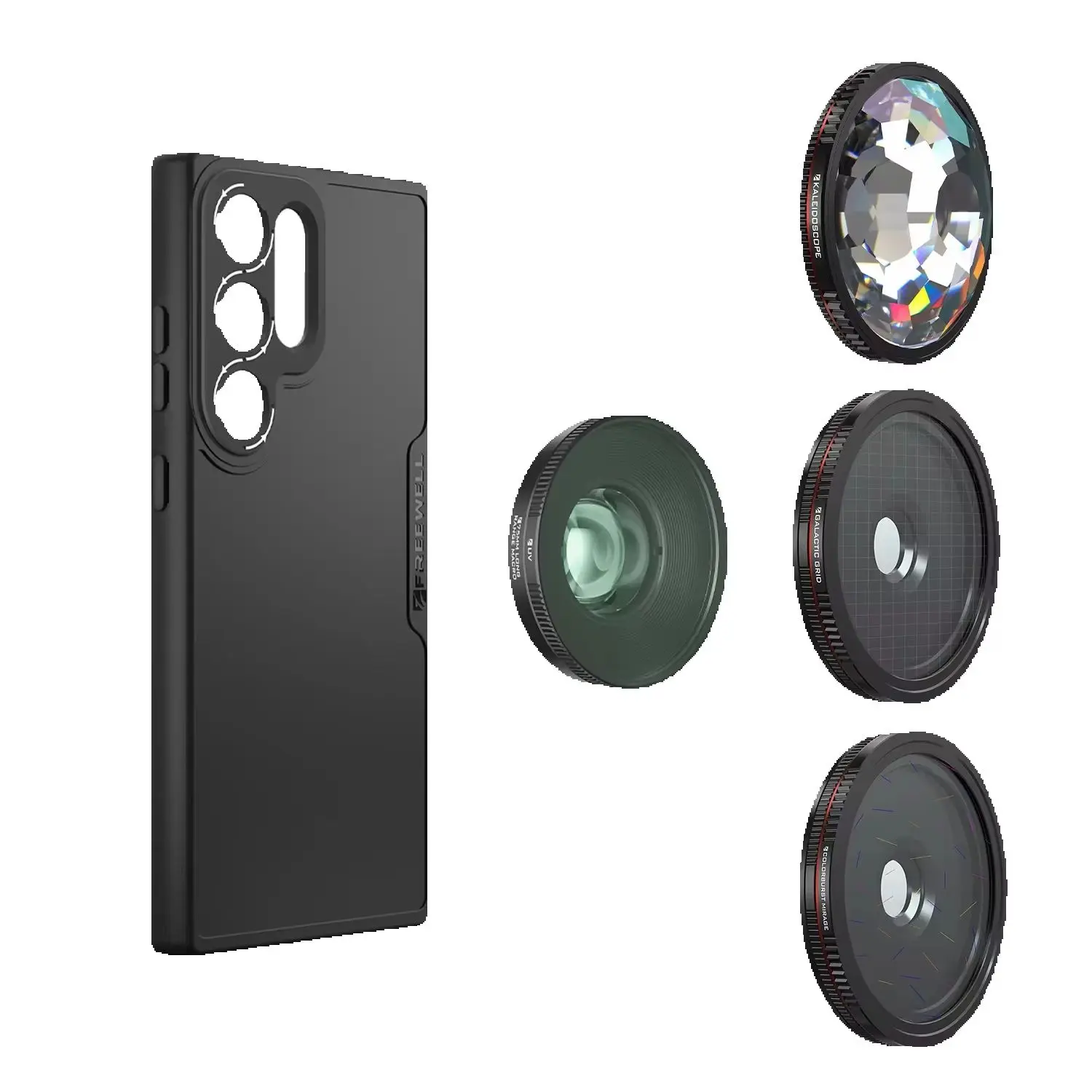 Freewell F-Mount Phone Case Kit Long Range Macro Lens and 3 Pack Special Effects Filter for Samsung S24 Ultra ＆ S23 Ultra