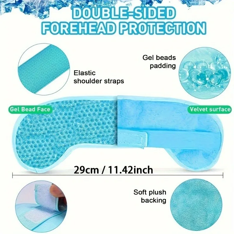 Reusable Hot/Cold Gel Forehead Pad - Soothing Cooling Relief for Headaches & Migraines, Pain Relief Therapy, Home Office Use"