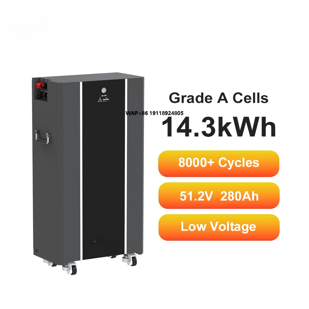 15kwh Lifepo4 Battery Deep Cycle Lithium Battery 51.2V 280AH Solar System with BMS Protection Certified by MSDS 15Kwh Capacity