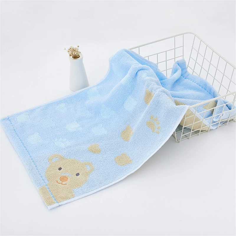 Cartoon Face Terry Towels for Children, 100 Cotton, 25*50 cm, High Quality