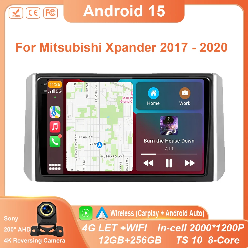 

Android 15 для Mitsubishi Xpander 2017-2020 автомобильный радиоприемник мультимедийный видеоплеер Android автоматический беспроводной адаптер без 2din din WIFI