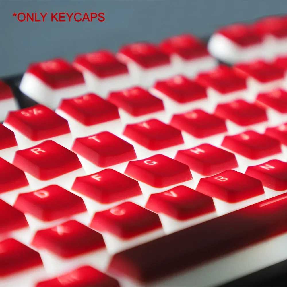 108 Keys Mechanical Keyboard Keycap Pudding Red Transparent Backlight PBT Suit Profile for Anne Pro 2 GK61 SK61 GK64 PC Game
