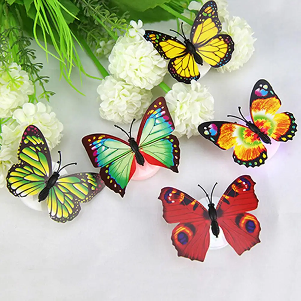 Butterfly Night Lights Pasteable Butterfly LED Night Light Luminescent Butterfly Wall Sticker Lights Home Decorations Wall Decal