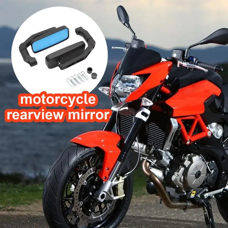 Motorcycle Rearview Mirror Universal Handlebar Mount Side Mirror Handle Bar Adjustable Clear Handlebar Side Rear View Mirrors