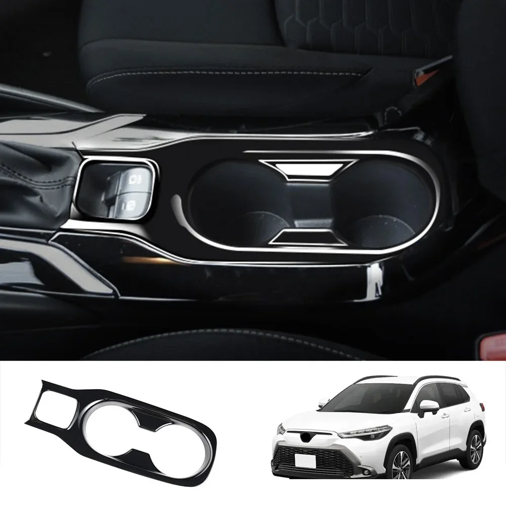 For Toyota Corolla Cross 2019-2022 2023 ABS Black Glossy Reading light cover trim Air Condition Sticker Gear Head Konb Cover