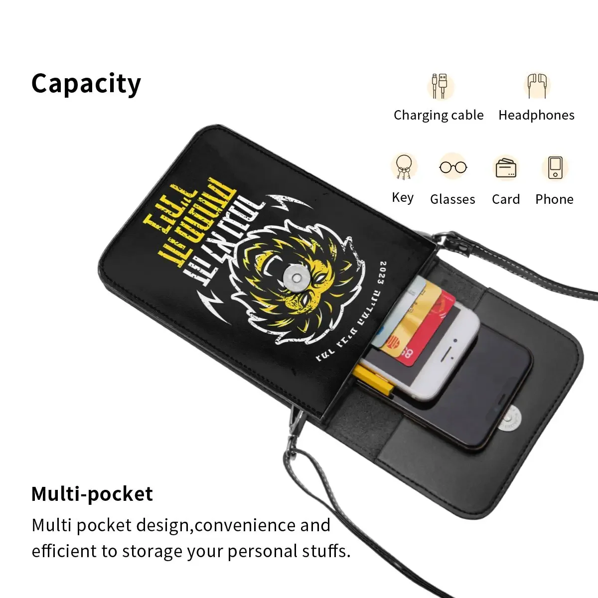 B-beitar FCBJ Jerusalem Crossbody Wallet Cell Phone Bag Shoulder Bag Cell Phone Purse Adjustable Strap