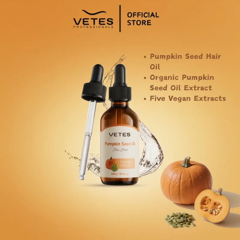 

VETES Nouring Масло для волос 55 мл Масло из тыквенных семян для сухих поврежденных волос Эфирное масло для вьющихся волос Кондиционер Уход за волосами Мягкие волосы