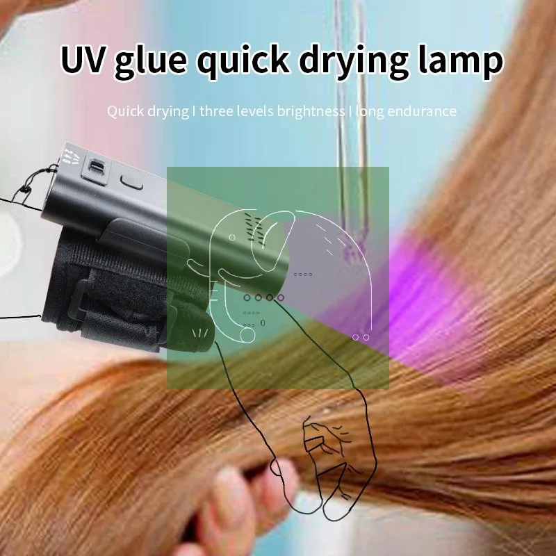 

Professional LED Hair Extension Light 395nm Fast Curing Hair Extension Light Aluminum Alloy Rechargeable 6W Lightweight For Home