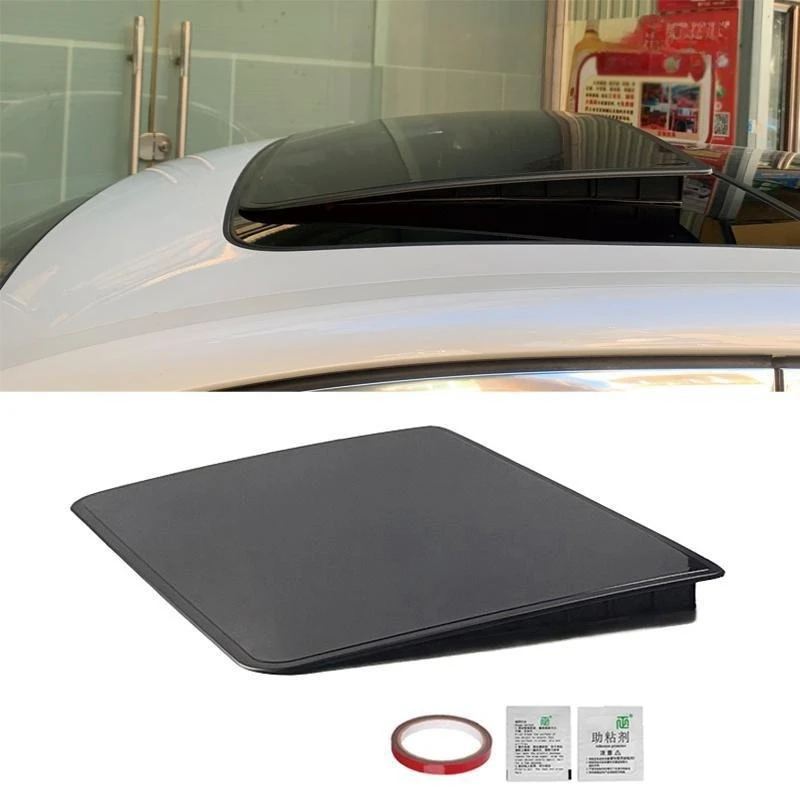 For Universal Car Black Simulated Sunroof Sticker Durable Fake Sunroof Shading Decal Exterior Adhesive Decorative Accessories