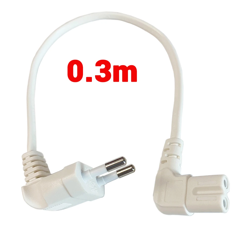 CE VDE European Plug Two Plugs L-Type Hoe 8-Shaped Tail 90-Degree Elbow Power Cord European Standard Two Plugs