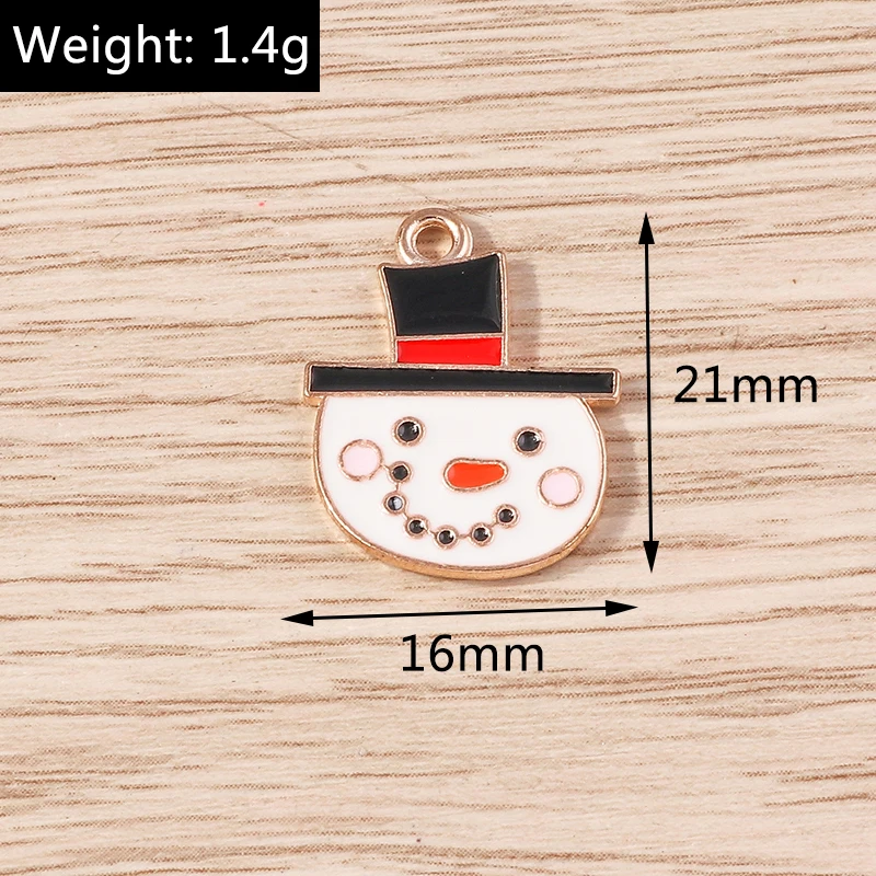 10 stücke Cartoon Emaille Weihnachten Santa Claus Charms Anhänger für Schmuck Herstellung Halsketten Ohrringe Armband DIY Handwerk Zubehör – Detail 13