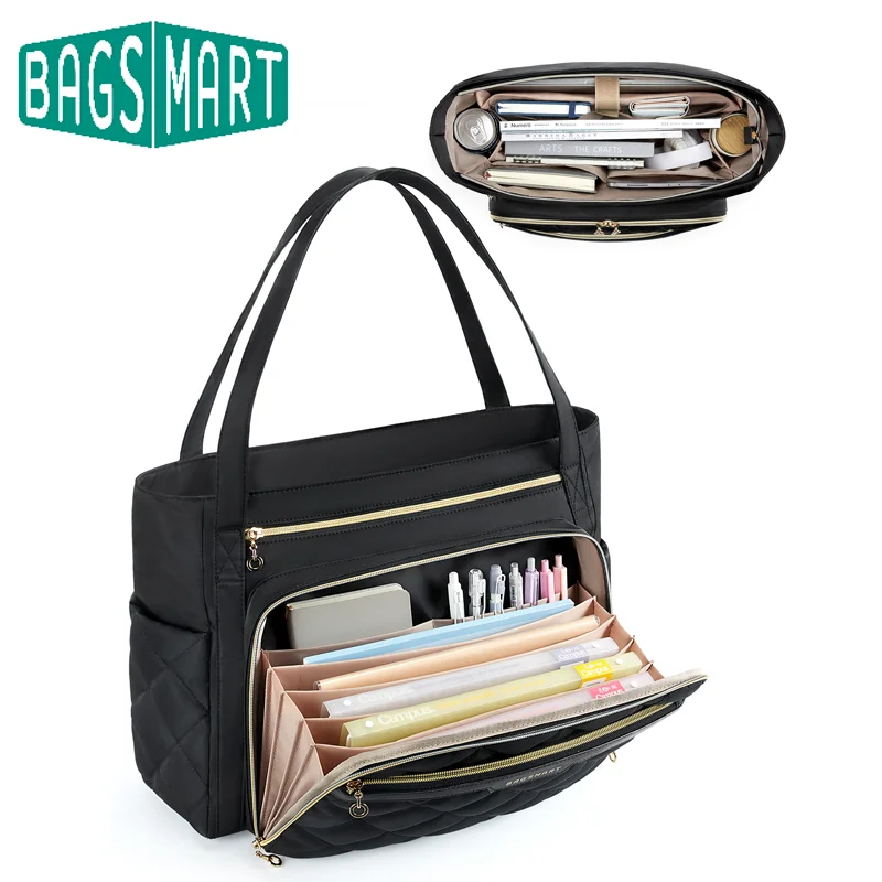 BAGSMART bolso de mano para mujer, maletín acolchado para ordenador portátil de 15,6 pulgadas, bolsas de trabajo profesionales para enfermera y profesora, mensajero universitario de oficina