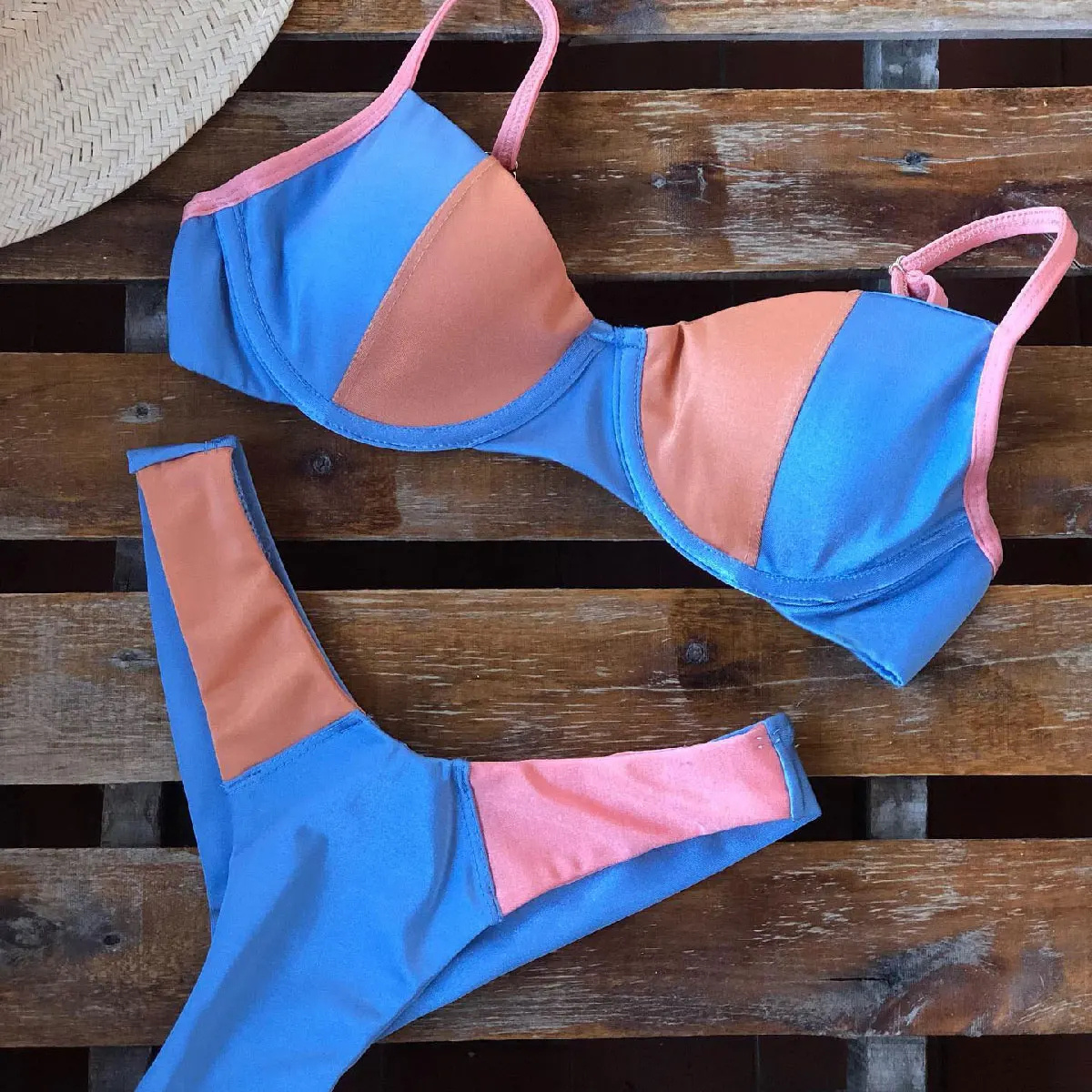 Sexy Micro Bikini 2025 Women Solid And Leopard Push Up Padded Thong Swimsuit Female Cut Out Bathing Suit Swimwear Trajes De Bano image 5