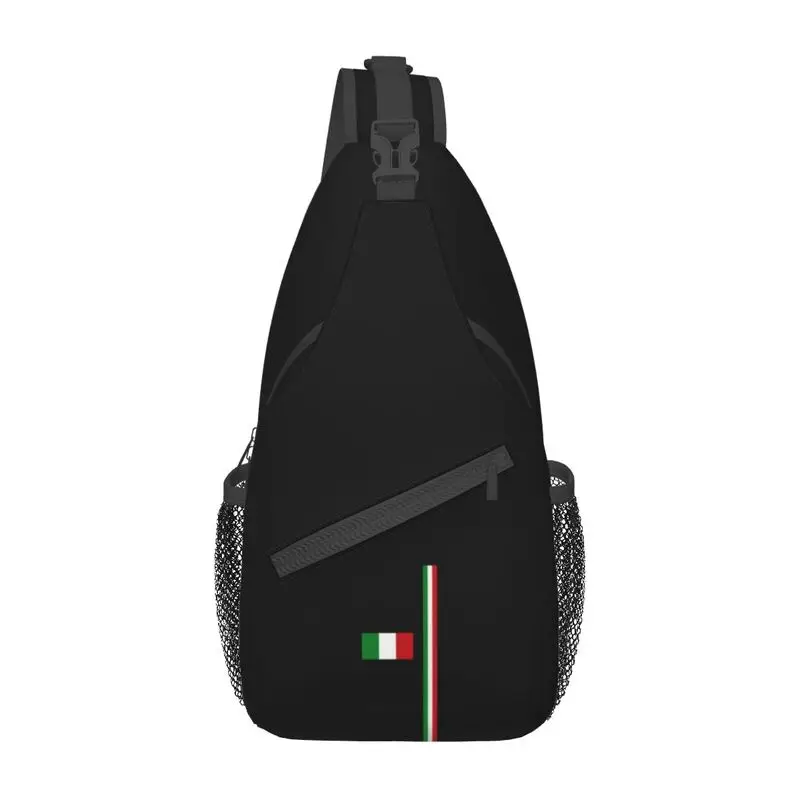 Borsa a tracolla con bandiera italiana personalizzata zaino a tracolla con tracolla orgoglio italiano per uomo zaino da viaggio per escursionismo