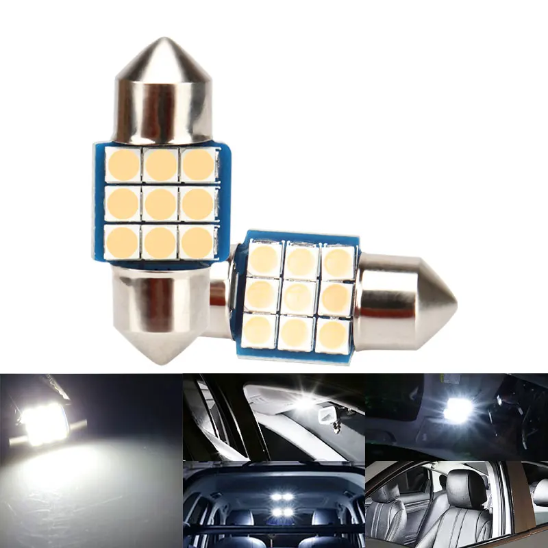2PCS C5W 28Mm 9SMD …