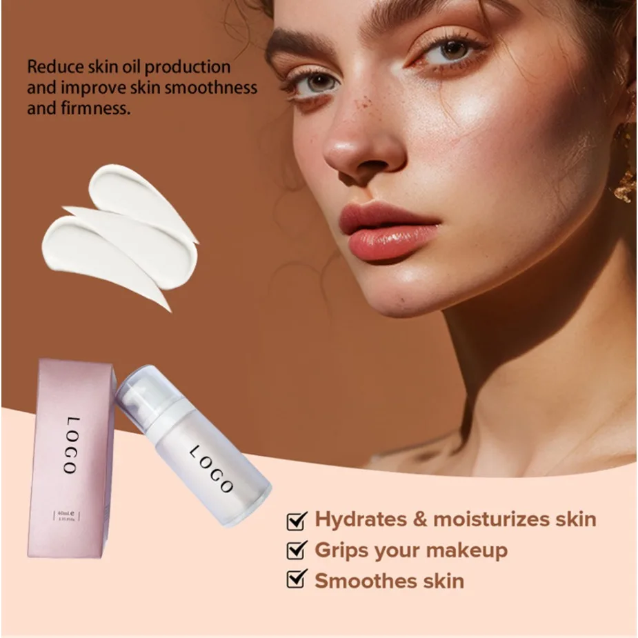 Private Label Vegan Face Primer Makeup Base Smoothing Moisturizing Firm Skin Pore Minimizing Primer Custom Logo Wholesale