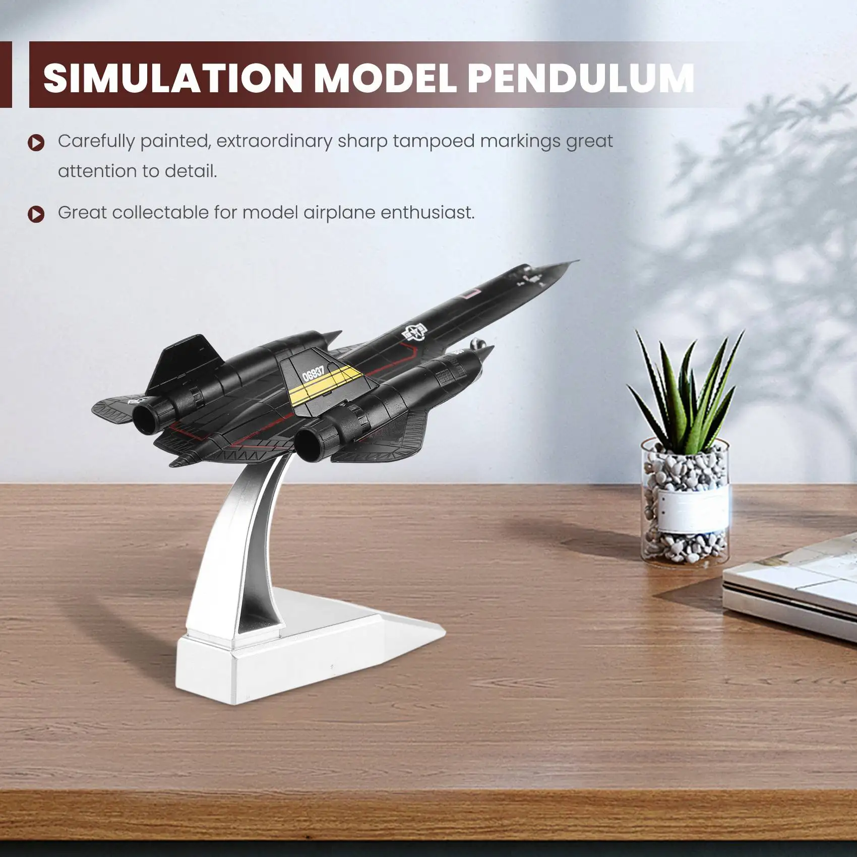 

YSUN-1/144 Diecast SR-71A Blackbird Reconnaissance Plane Airplane Model For Kids Adult Home Office Decor