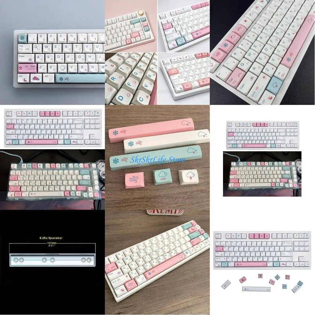 

E65E персонализированные клавиши для 132 клавиш Game Механическая клавиатура Клавиатура Ремонт погода.