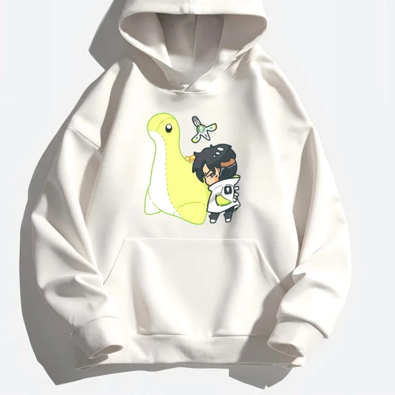 لطيف الكرتون الأخضر ليتل ووتر وحوش نيسي A-apex امرأة 2025 الخريف هوديس الكرتون السببية بلوزات الإناث البلوفرات #3