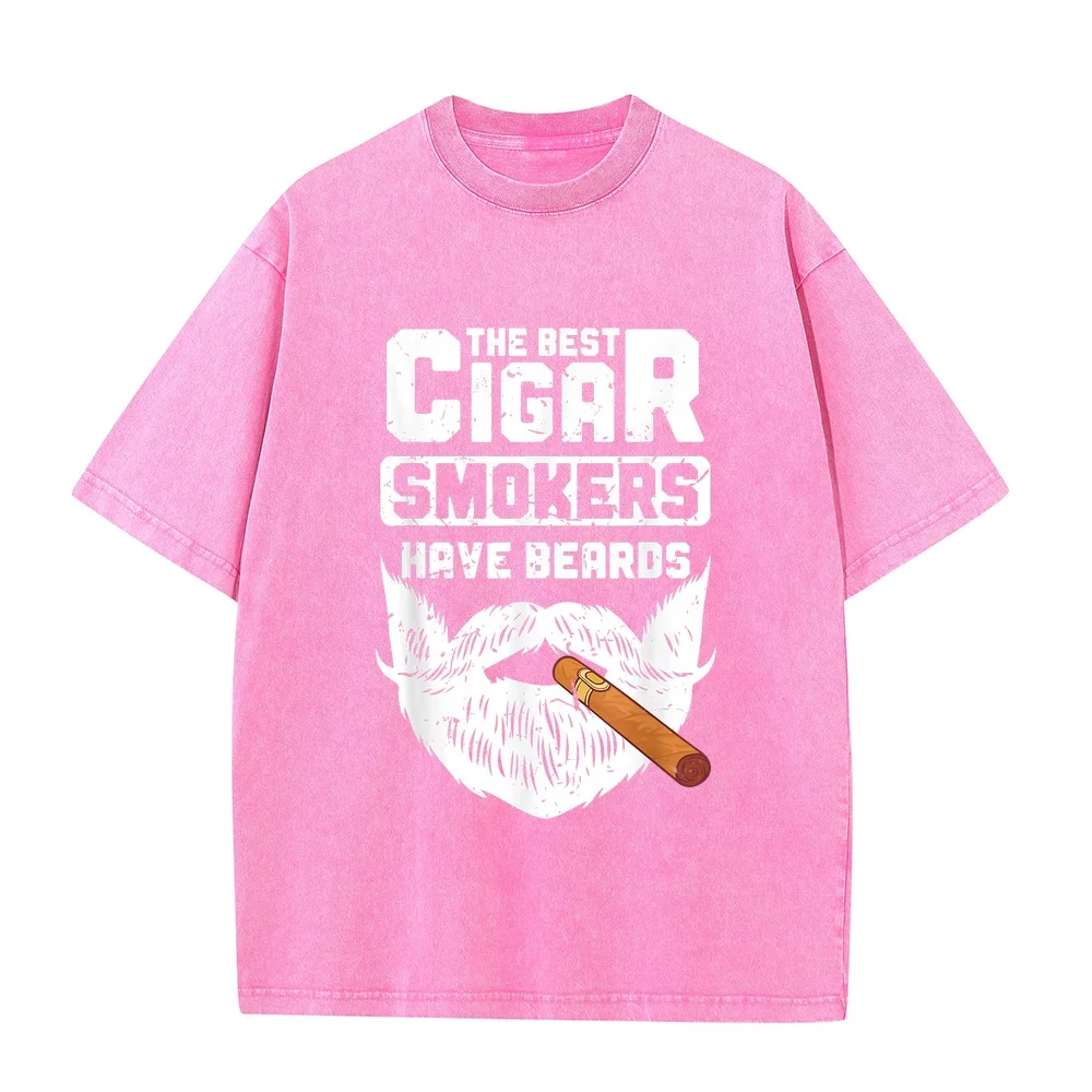 Mens T Shirt The Best Cigar Smokers Have Beards Smoker T-Shirt Marcas De Lujo Готическая Man Autumn Cotton Short Sleeve Tees
