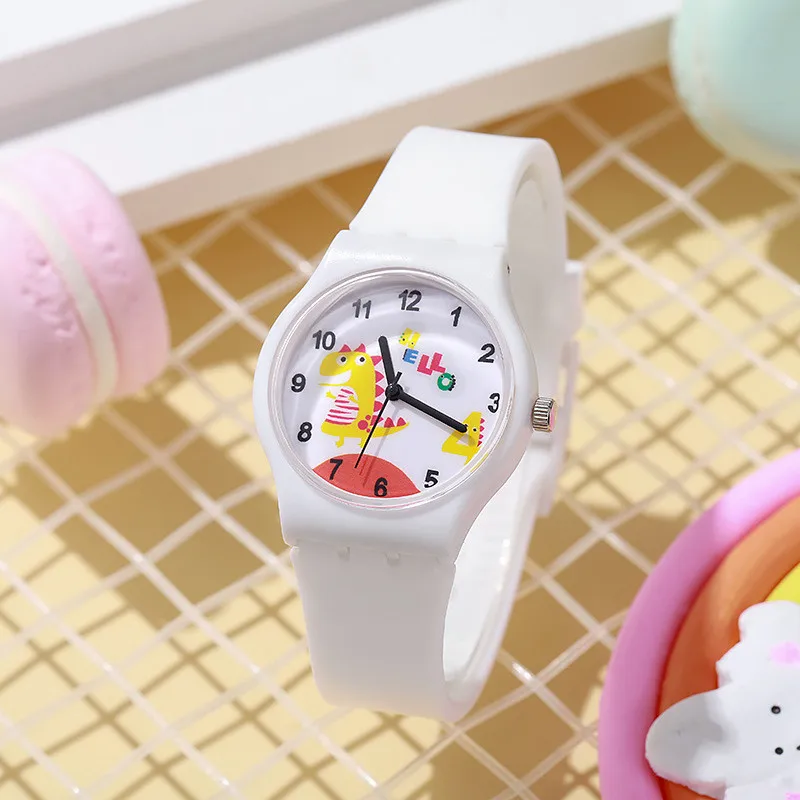 Детские часы с героями мультфильмов, детские красочные силиконовые часы с динозавром, детские милые часы