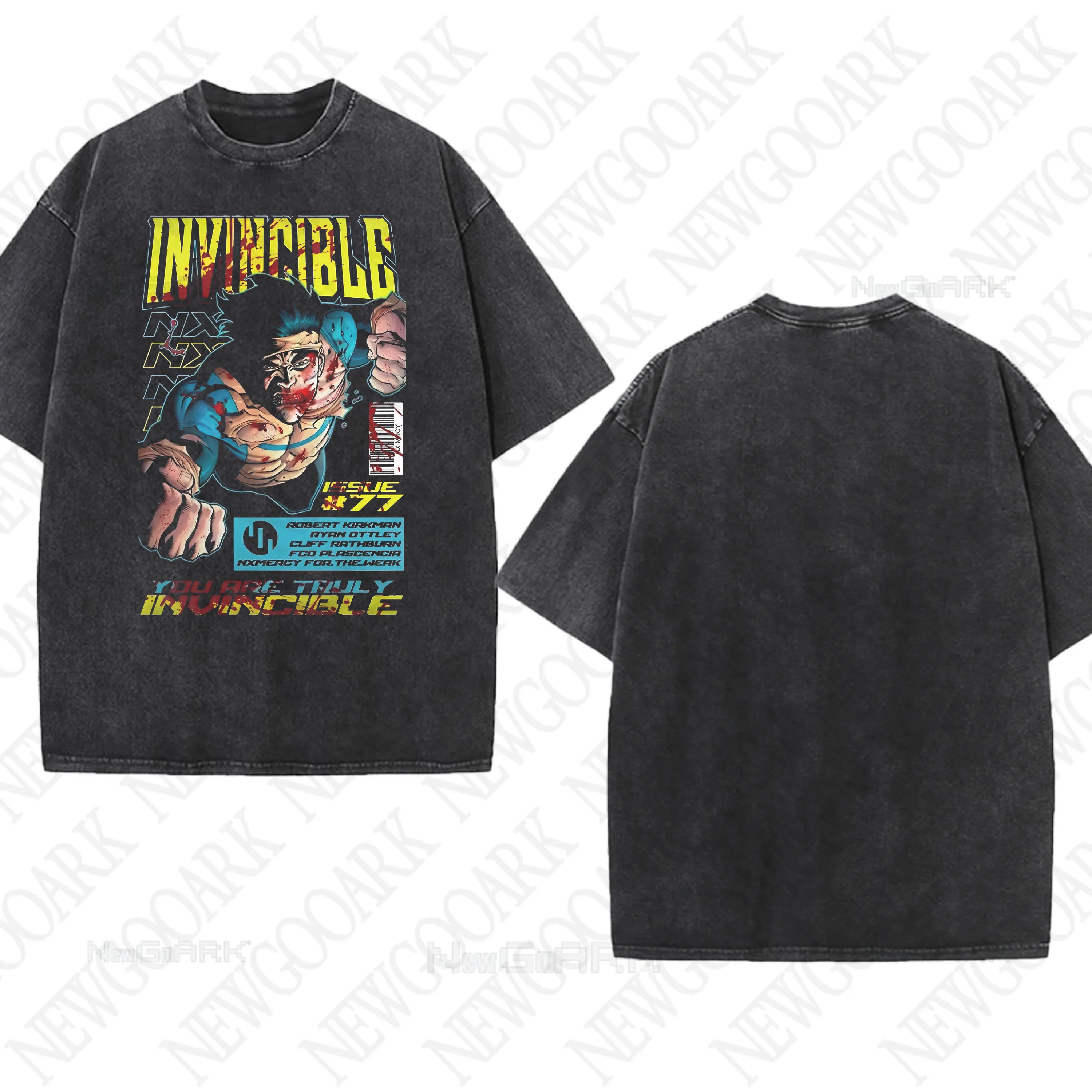 لا يقهر خارقة غسلها تي شيرت الرجال النساء الكبار أنيمي 100% القطن تي شيرت الياقة المستديرة قصيرة الأكمام جميع المواسم بلايز