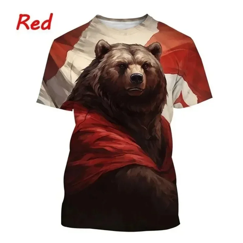 

3D Printed Animal Bear T-Shirt For Men Summer Short Sleeve Man Personality Cool Fun T-Shirt Street Fashion Casual T Shirt Top