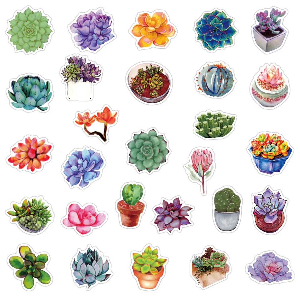 10/30/50PCS VOCO Succulents Cartoon Cool Helmet Graffiti Kids Gift Laptop DIY Scrapbook Luggage Ipad PVC Sticker Wholesale