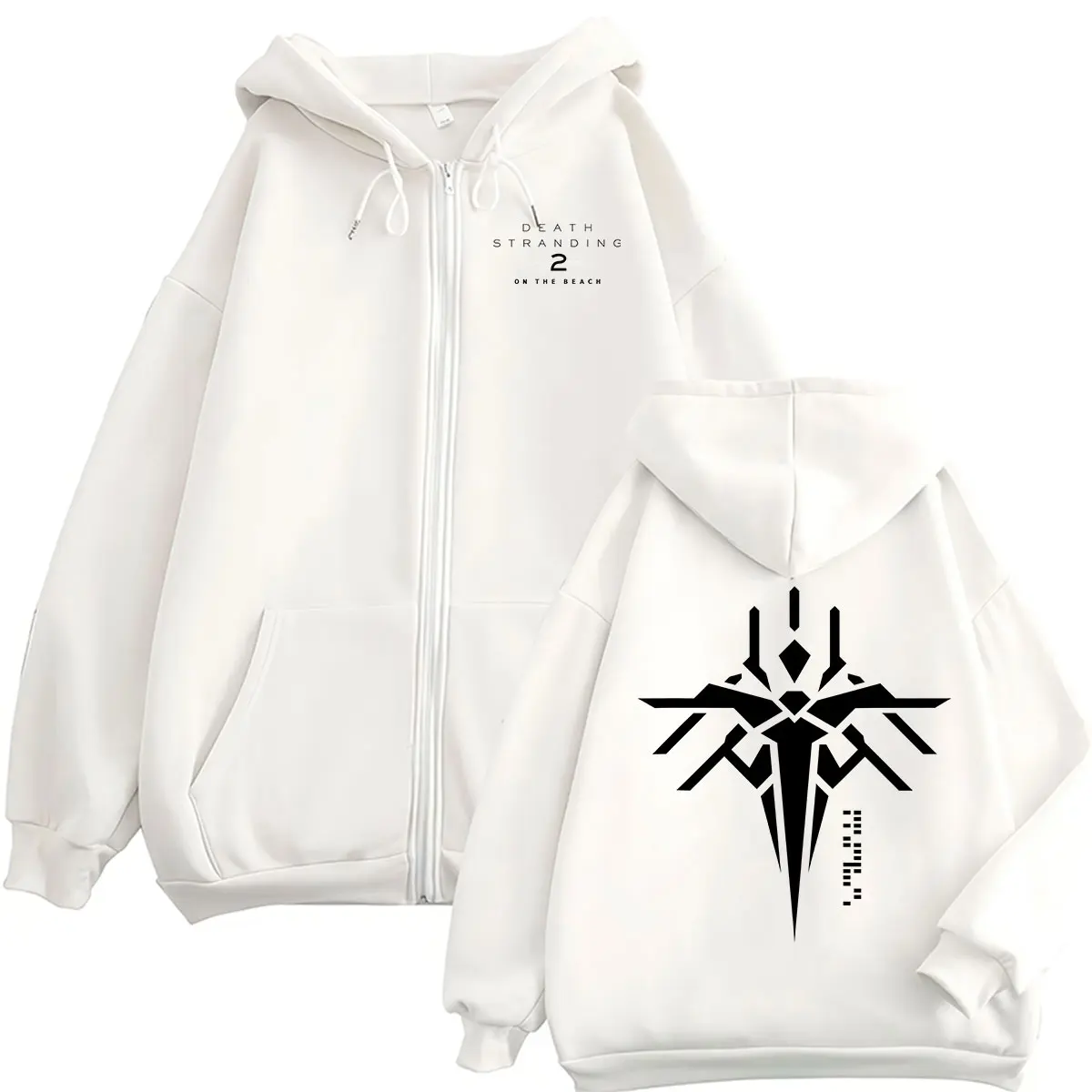Game Death Stranding 2 on The Beach Logo Print Zipper Hoodie Men's Women Casual Long Sleeve Fashion Oversized Jacket Sweatshirt