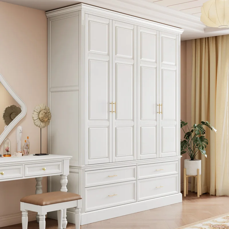

LMM French Solid Wood Wardrobe Girl Cream Wind Master Bedroom American