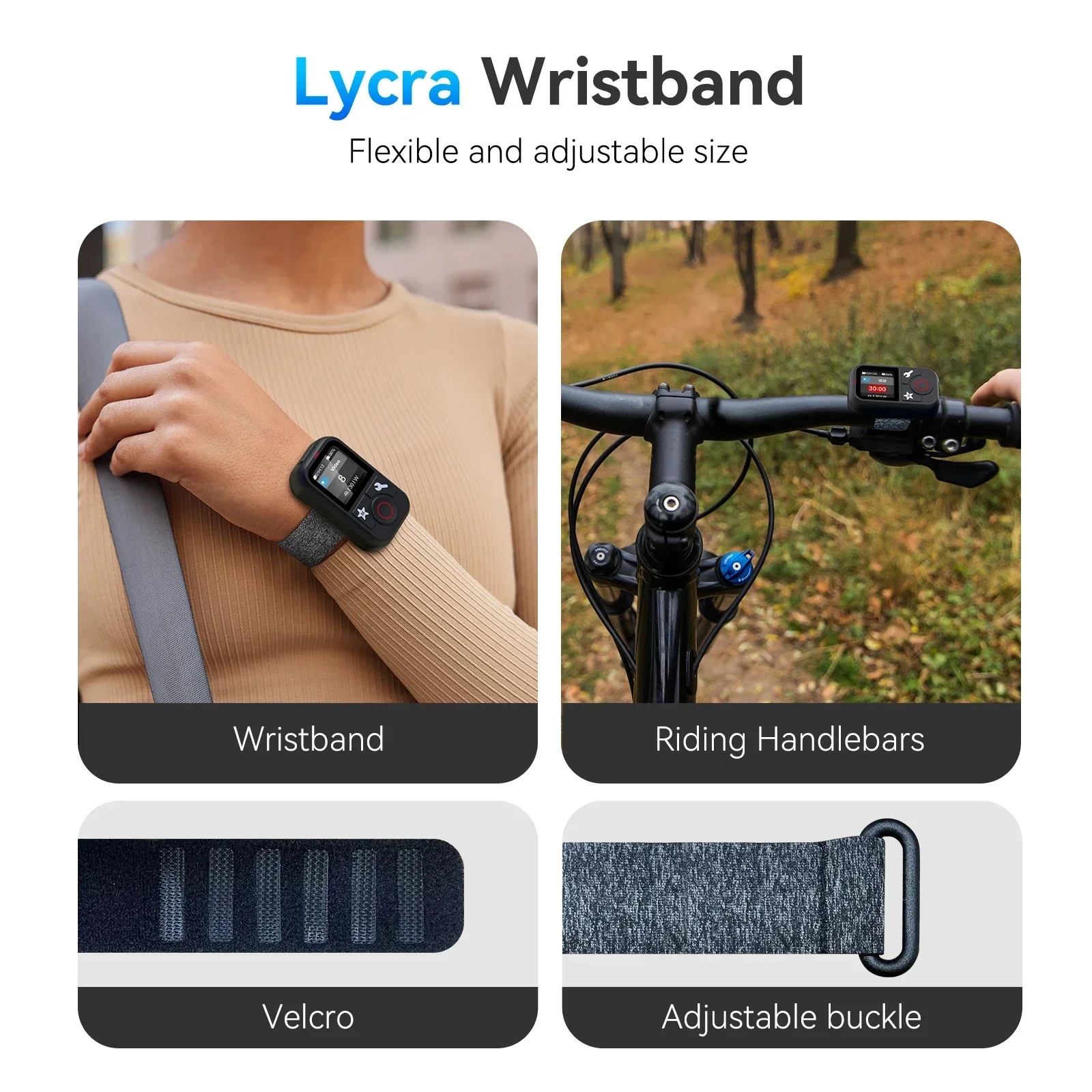 جهاز تحكم عن بعد مقاوم للماء من TELESIN لملحقات Gopro Hero 13 12 11 10 9 8 MAX جهاز تحكم عن بعد 60 متر مع ملحق حبل Gopro