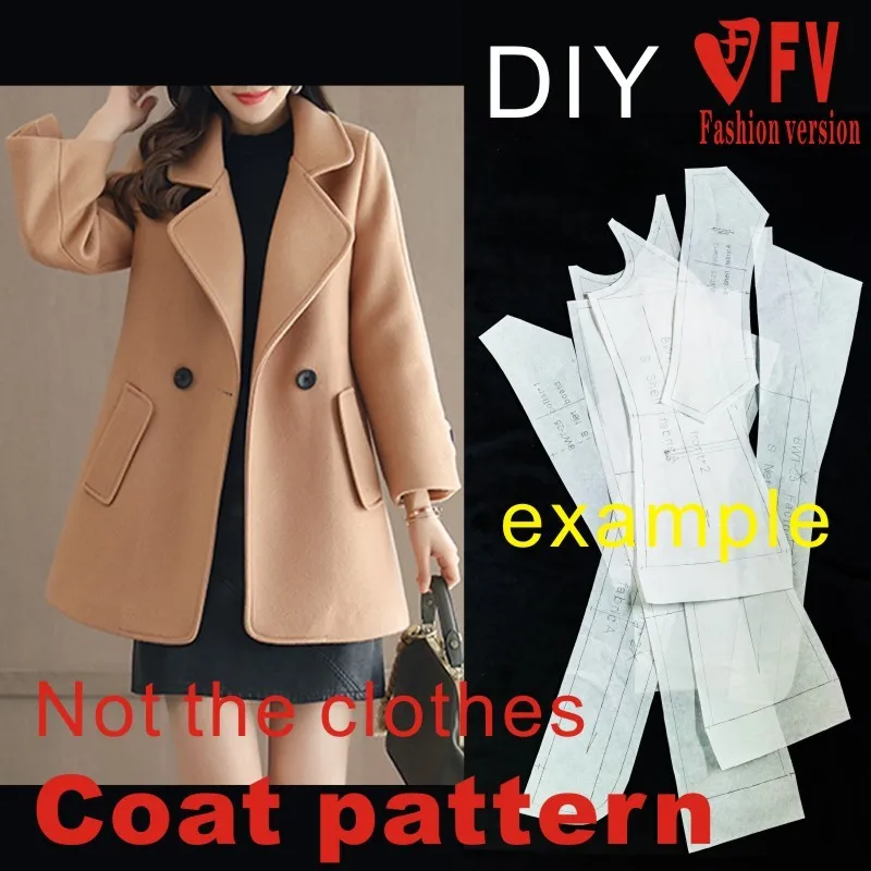 

Узор делает женское короткое пальто Twenty One Pilots шаблон 1:1 швейной рисунок BFY-284