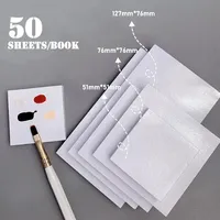 50pcs Disposable Tinting Glue Paper Tearable Nail Toning Palettes Nail Polish Color Mixing Tray Waterproof Paper Display Board