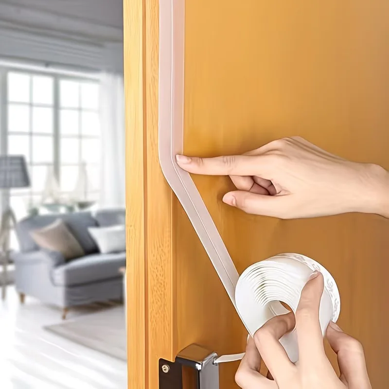 

5M/10M Door Bottom Weather Stripping Self Adhesive Rubber Seal Strip Soundproof Windproof Door Window Gap Blocker