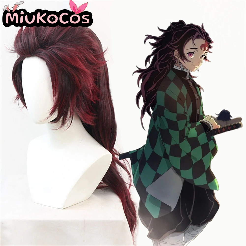 IN STOCK Tanjiro Kamado Cosplay Wig MiukoCosplay Anime Demon Cosplay Wig Long Hair