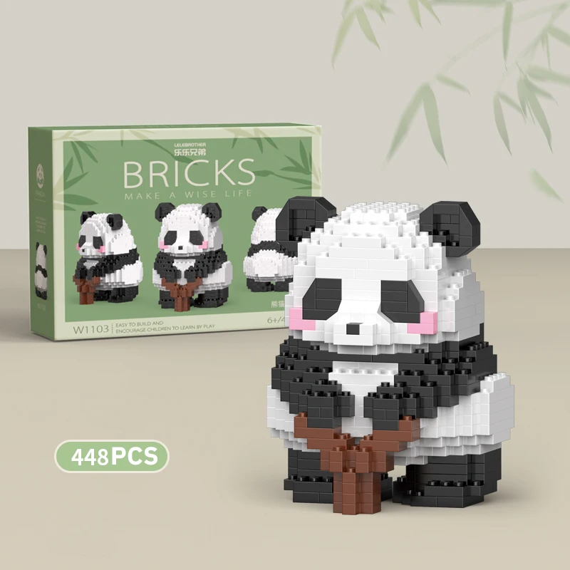 Cute Panda Micro Building Blocks Microparticle Animal Huahua Doll Building Block Brick Toys for Children Girls Birthday Gifts