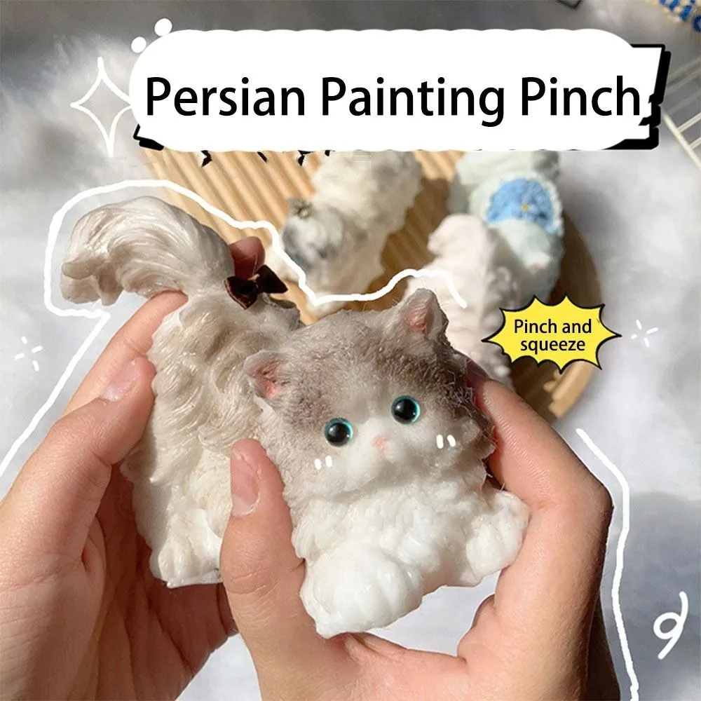 Mainan Remas kucing Persia lucu mainan Remas kucing buatan tangan silikon mainan Remas anak kucing rileks stres mainan hadiah lucu