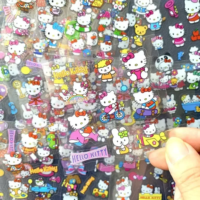 20 Sheets/Set Kawaii Anime Sanrio KT Cat Stickers Cartoon Decoration Hello Kitty Phone Water Cup Stationery Waterproof Sticker