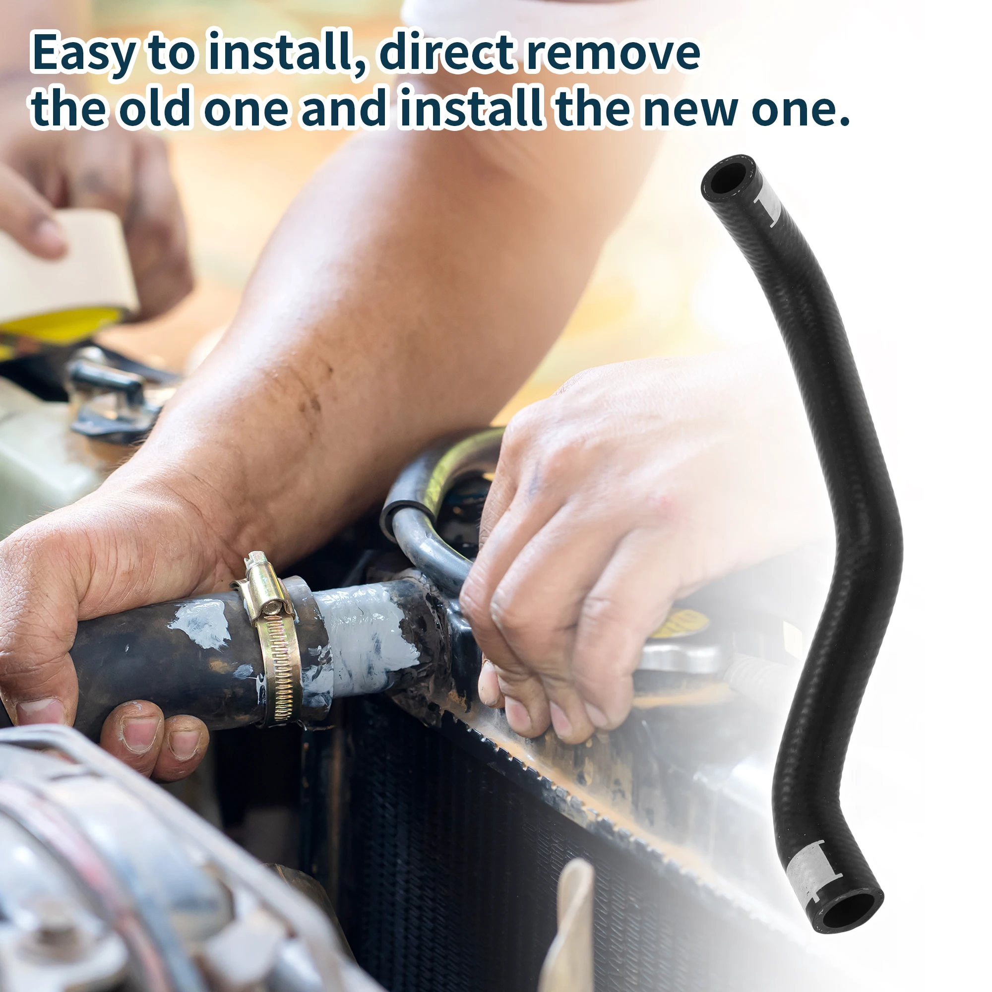 UXCELL ラジエーターホース ヒーターホース ラジエーター出口ホースパイプ アウディ A5 2018用 No.8W1819373C ゴム製冷却液ホース ブラック 1個