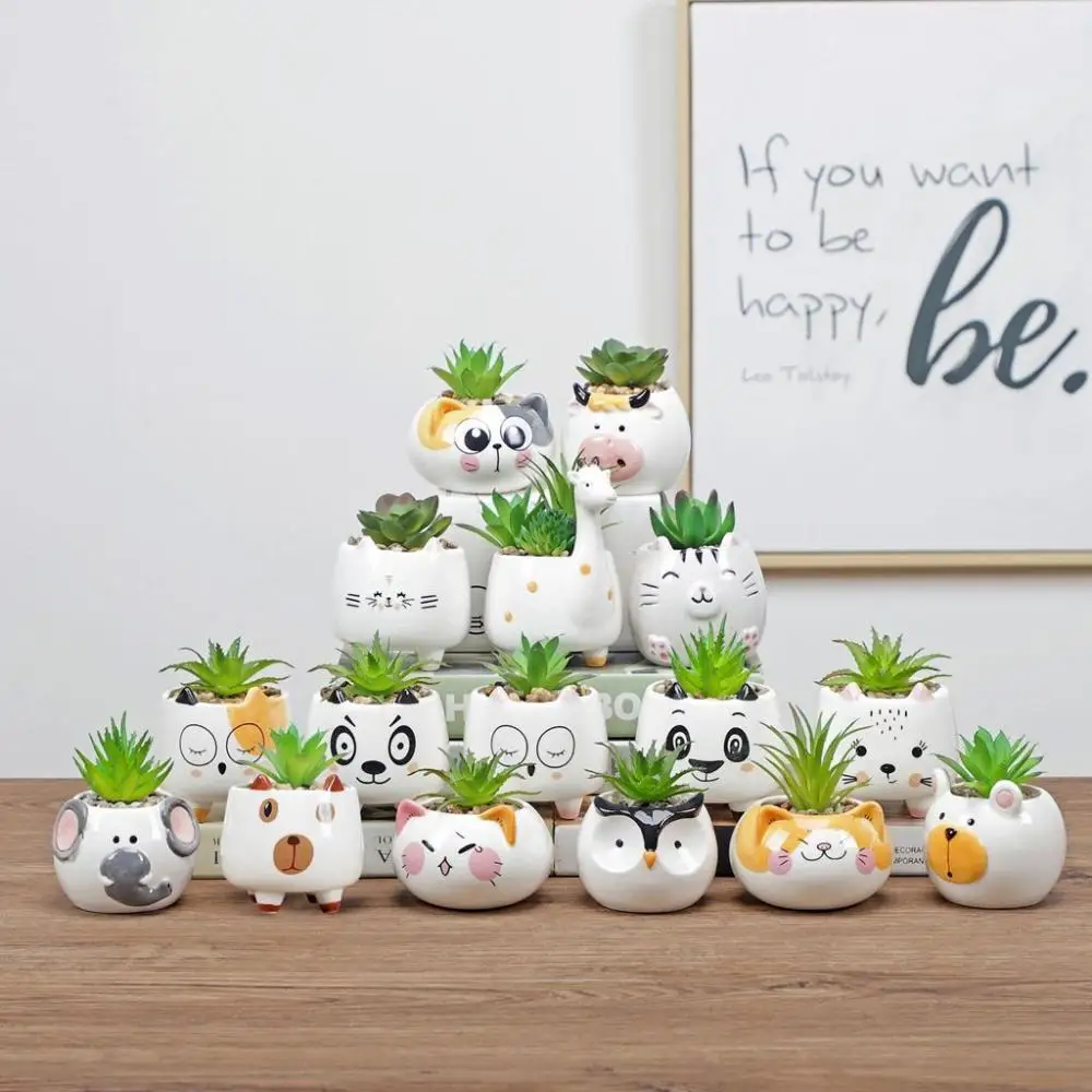 Jardinière de fleurs créative et mignonne, ornement en céramique, accessoires de bonsaï succulents faits à la main, pot de fleurs, fournitures de jardin