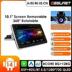 4G 10.1 Inch Rotatable 1 Din Car Radio for Universal Car Stereo Video Multimedia Player GPS Navi Car Autoradio adjustable Audio