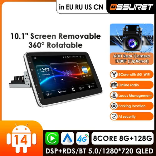 GPSおよびnaviマルチメディアプレーヤー,1 dinカーラジオ,4g,10.1インチ,ユニバーサル,ステレオ,ビデオ,調整可能なオーディオ