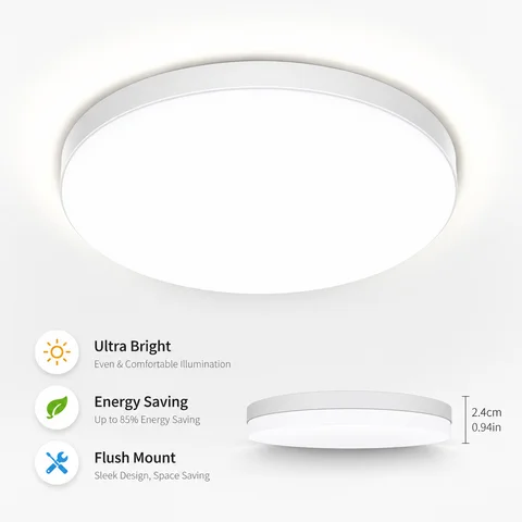 Круглый водонепроницаемый LED потолочный светильник 90-260V — детальный вид товара