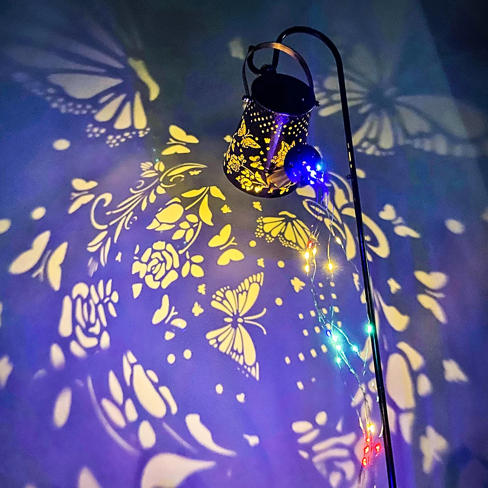 

Солнечная лейка, железная полая художественная декоративная лампа, уличный сад, подвесные металлические водонепроницаемые чайники, фонари для дорожек, двора