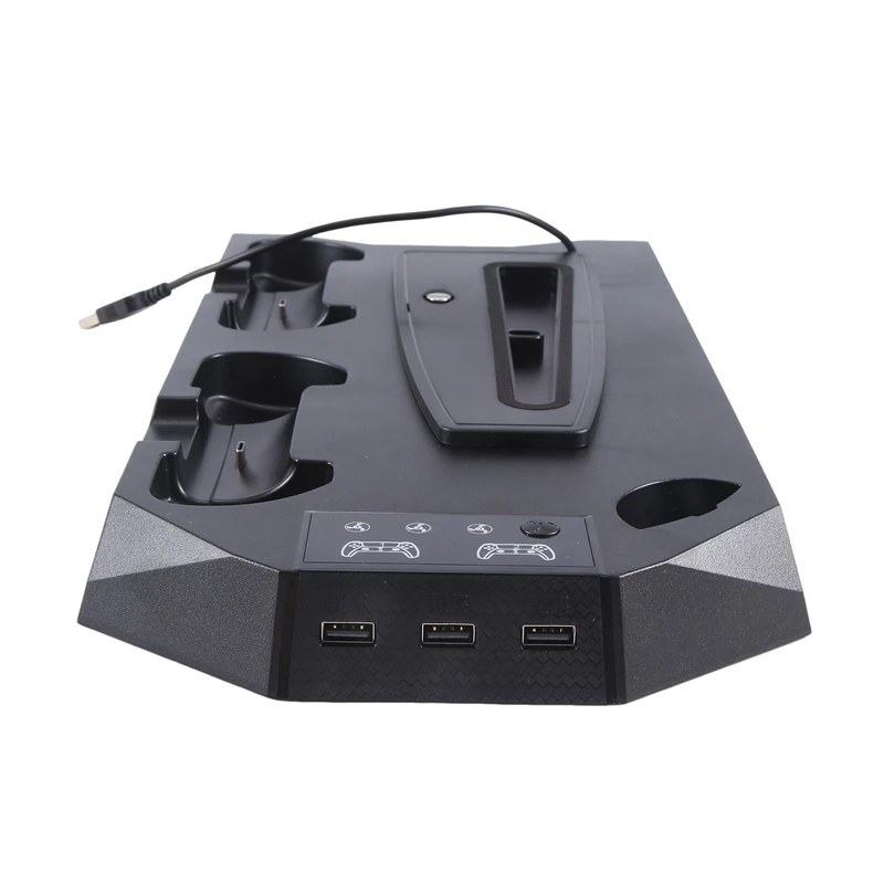 حامل تبريد PS5 Slim/PS5 لقاعدة مروحة DE/UHD، وحدة تحكم رفيعة للغاية متعددة الوظائف، حامل شحن مباشر متين، أسود