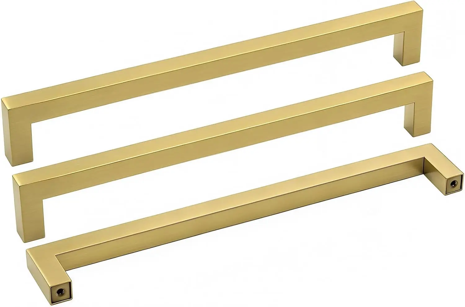 8 Inch Hole Center Brushed Gold Brass Cabinet Drawer Pull Handles Bulk Pack Of 50 Decorative Solid Furniture Hardware For Kitchen Dresser Desk Storage Indoor Renovation Accessory