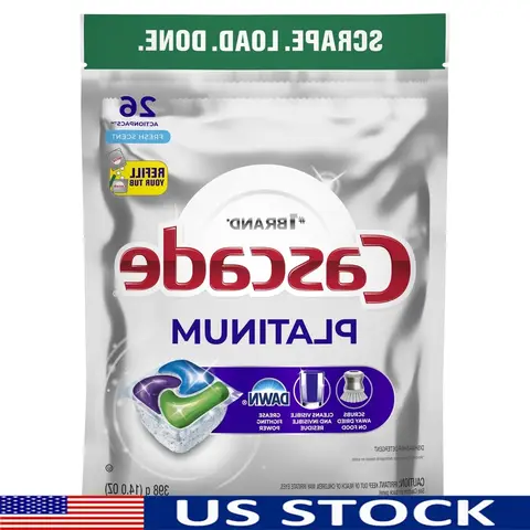 Platinum Dishwasher Pods ActionPacs Fresh Dish Detergent Premeasured Enzyme Clean No Prewash Sparkling Dishes 26 Count