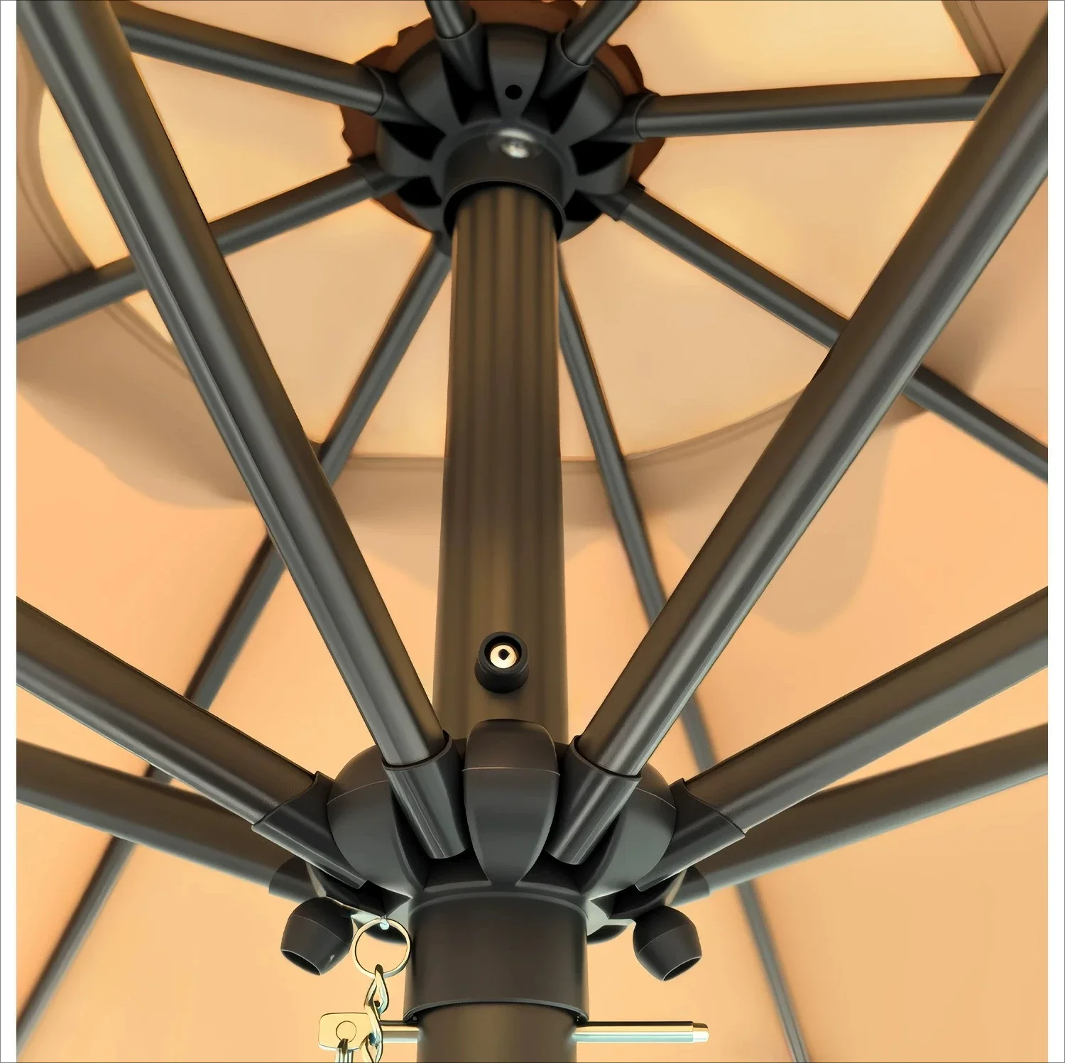 Outdoor parasol central column umbrella courtyard commercial sunscreen wind-resistant courtyard special umbrella