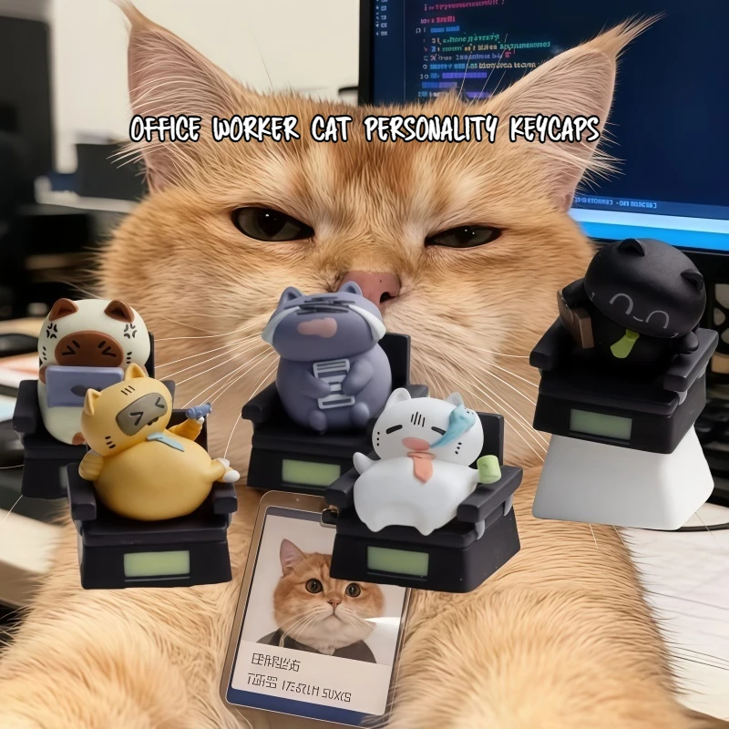 

Social Animal Meow Personalized Keycap Single Creative Resins Material Cute Customized ESC Position DIY Worker Gift Ergonomic