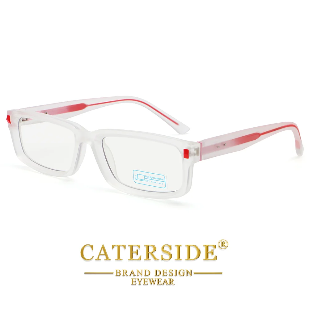 CATERSIDE Modischer rechteckiger Brillenhalter für Herren, Computer-Brillenhalter mit Anti-Blaulicht-Schutz, kleiner Rahmen, minimalistischer Brillenhalter für Damen – Detail 8